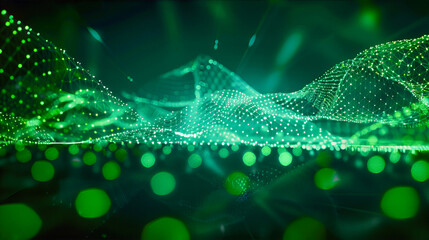 Futuristic science and technology background, showcasing a digital network and the geometric complexity of modern data communication