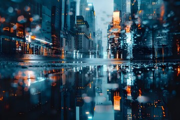 Abstract City Reflections: Use city reflections in puddles or glass surfaces to create abstract and intriguing compositions.

