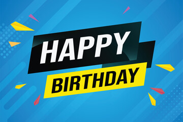 happy birthday word concept vector illustration with lines modern futuristic 3d style for landing page template web mobile app poster banner flyer background gift card coupon label wallpaper

