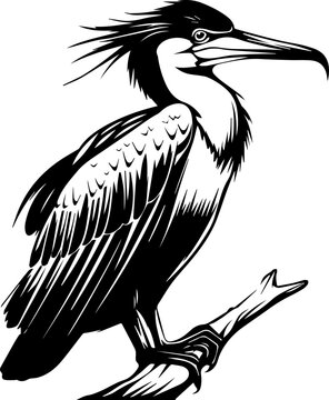recommend clip art: Stylized Black Cormorant Vector Illustration
                    