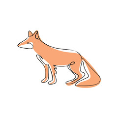 drawing illustration of a fox