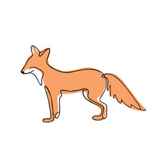 drawing illustration of a fox