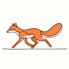 drawing illustration of a fox