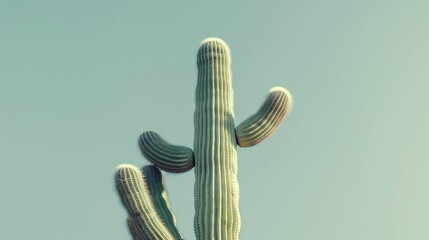 poster design, single saguaro cactus, photographic, neutral calm colours, daytime, without main object - obrazy, fototapety, plakaty
