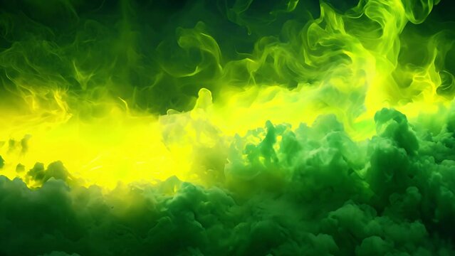 Realistic green gas clouds on transparent background. 4k video of toxic fog, evil magic mist, poisonous evaporation, color powder, stinky odor waves, mysterious Halloween glow, dirty fume Magic spell 