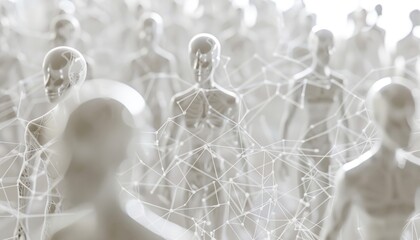 Abstract network of human figures