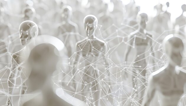 Abstract network of human figures