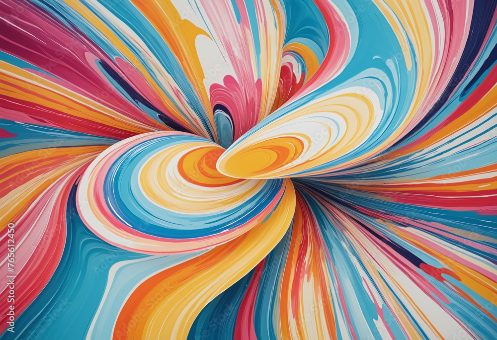 Poster harmonious splashy paint patterns swirling in an abstract shape isolated on a transparent background