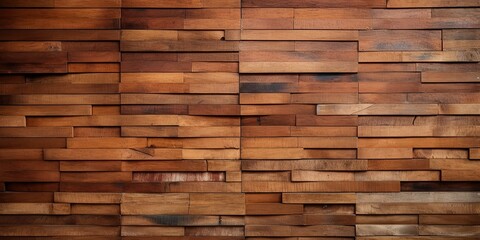 Wooden brick wall texture, wooden background. Beautiful Abstract tiles. Bricks made of various types of wood.