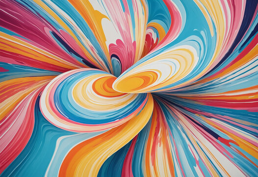 harmonious splashy paint patterns swirling in an abstract shape isolated on a transparent background