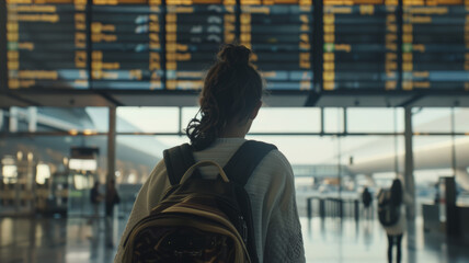 Airport Adventures, Confused Traveler in Morning Light