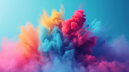 Fototapeta na wymiar Colored powder in the air in an artistic expression.