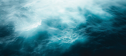 Fototapeta premium Evening Serenity, Aerial View of Blue Ocean Waves