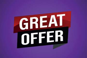 great offer poster banner graphic design icon logo sign symbol social media website coupon

