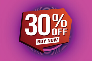 30% thirty percent off buy now poster banner graphic design icon logo sign symbol social media website coupon

