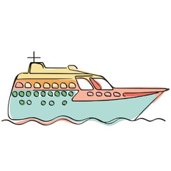 drawing illustration of a ship