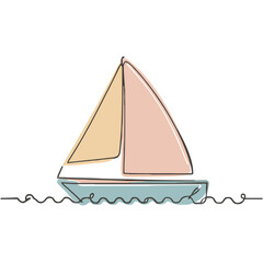 drawing illustration of a ship