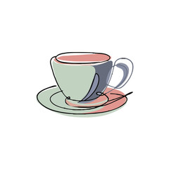 drawing illustration of a cup of tea