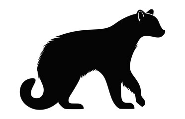 Coati Animal Silhouette black Vector isolated on a white background