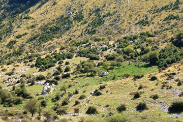 An old abandoned stone house in the Llogara National Park, Albania