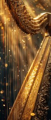 Golden harp stringed with rays of the sun
