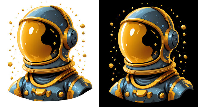 Astronaut Golden Mascot Logo Design. T-shirt design Clipart DTF stickers
