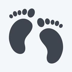 Icon Baby Feet. suitable for Baby symbol. glyph style. simple design editable. design template vector. simple symbol illustration