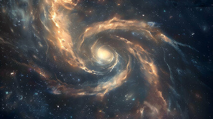 A swirling galaxy of stars in deep space