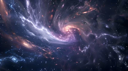 Fotobehang A swirling galaxy of stars in deep space © Muhammad