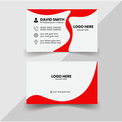 Red Corporate Business Card Layout