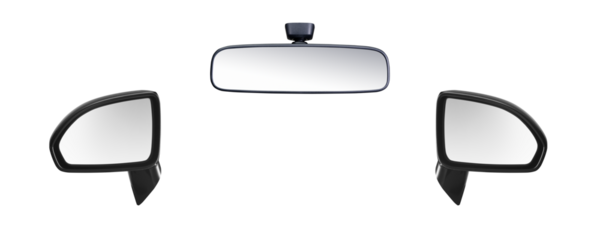 set of car mirrors, transparent background