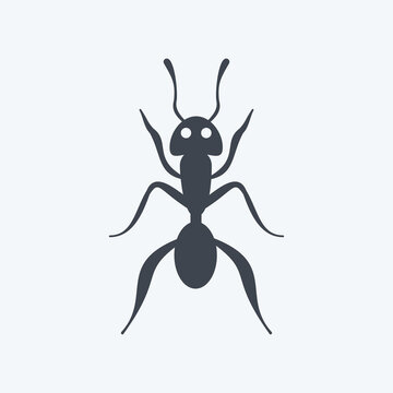 Icon Ant 1. suitable for Animal symbol. glyph style. simple design editable. design template vector. simple symbol illustration