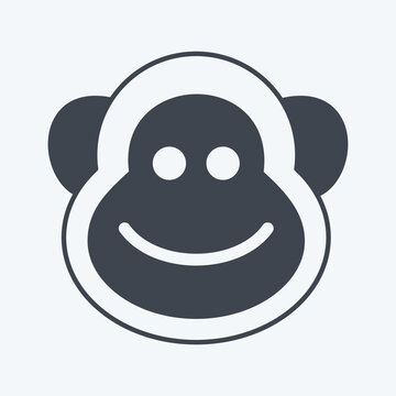 Icon Monkey. suitable for Animal symbol. glyph style. simple design editable. design template vector. simple symbol illustration