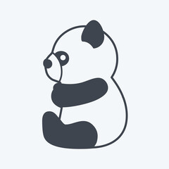 Icon Panda. suitable for Animal symbol. glyph style. simple design editable. design template vector. simple symbol illustration