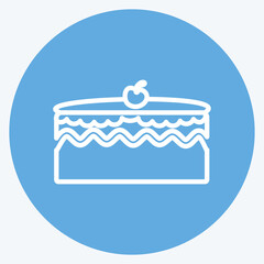 Icon Cake. suitable for party symbol. blue eyes style. simple design editable. design template vector. simple symbol illustration