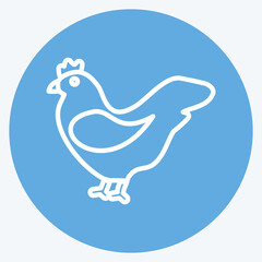 Icon Hen. suitable for Garden symbol. blue eyes style. simple design editable. design template vector. simple symbol illustration