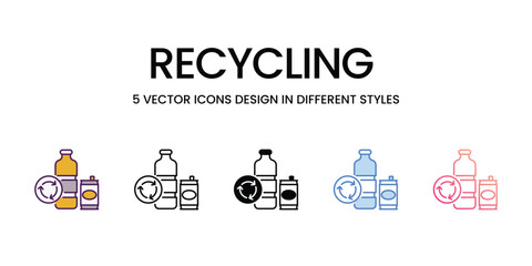 Recycling  icons set in different style vector stock illustration