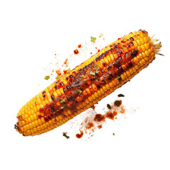 corn with sauce isolated on white
