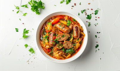 Very Tasty Stewed Cabbage with Sausages: A Delicious Meal