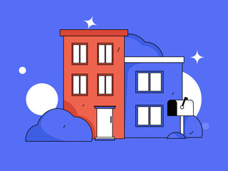 House building vector concept operation hand drawn illustration
