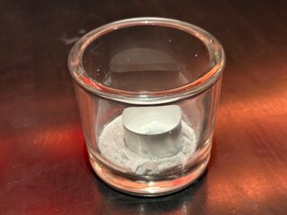 glass with candle light