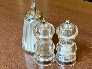 salt, sugar and pepper shakers
