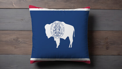 Wyoming Flag Pillow Cover. Flag Pillow Cover with Wyoming Flag