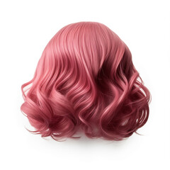 Fototapeta premium Stylish hair wig with trendy design isolated, AI Generative.