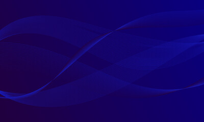 dark blue business lines wave curves with smooth gradient abstract background