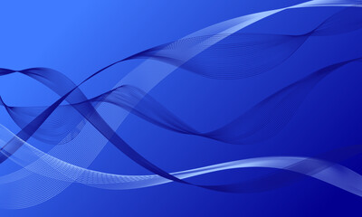 blue light lines wave curves with smooth gradient abstract background