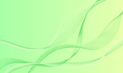 green yellow gradient with soft lines wave curves abstract background