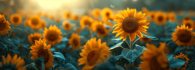 Sommersinfonie: Das Sonnenblumenfeld als Hintergrundbild