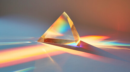A subtle rainbow effect created by light refraction