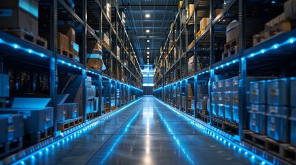 Automated E-commerce Warehouse. Efficiency in Modern Online Retail Logistics